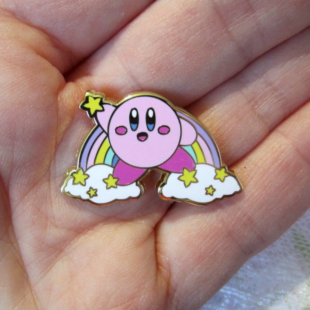 Rainbow Kirby Pin~Hard Enamel